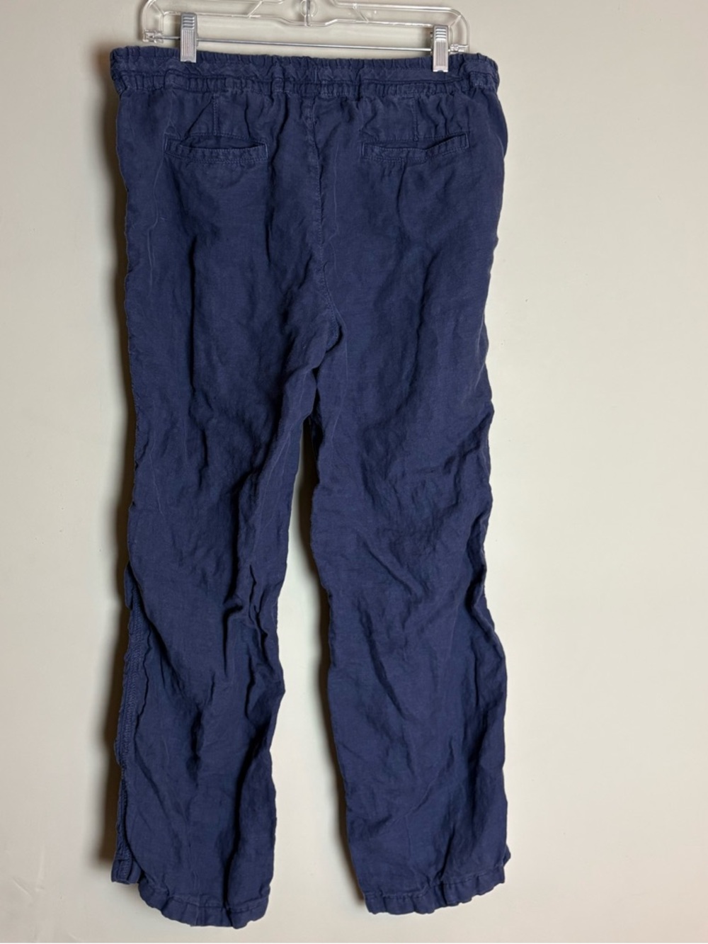Caslon 100% Linen Navy Long Drawstring Pants Size Medium - Picture 5 of 7